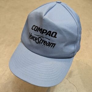 VTG 90s Toppers Compaq VoiceStream Blue Hat Snap Back Tech Computers Flaw